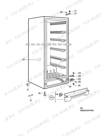 Взрыв-схема холодильника Electrolux EUC2504 - Схема узла C10 Cabinet